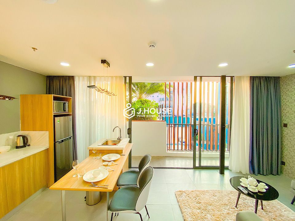 Nice design serviced apartment with large balcony in Phu Nhuan