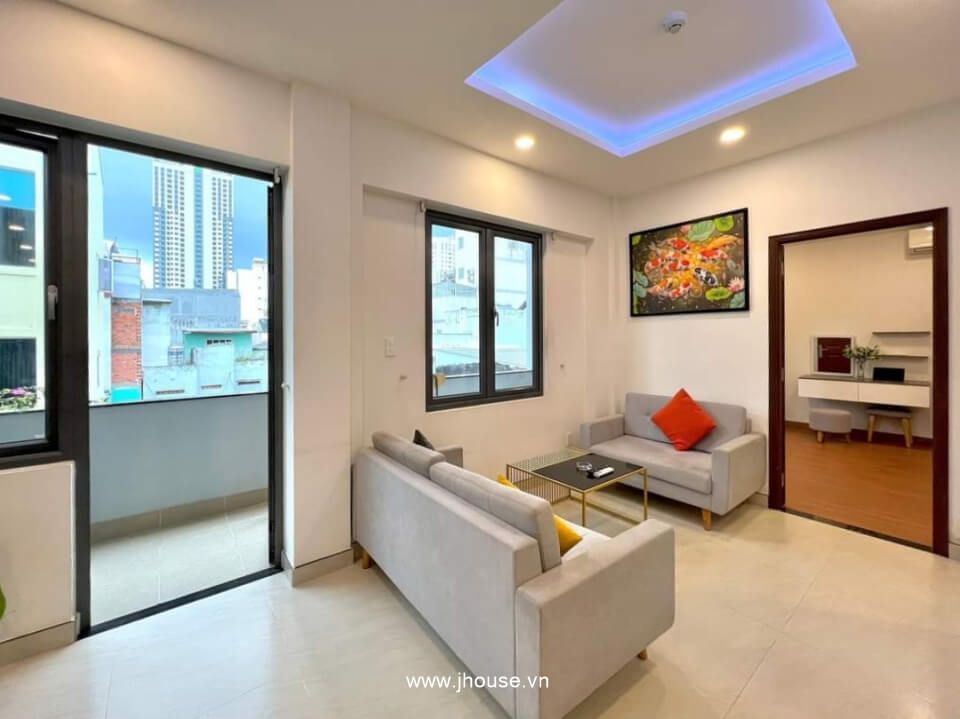 Spacious serviced apartment with large balcony in District 1, HCMC-1
