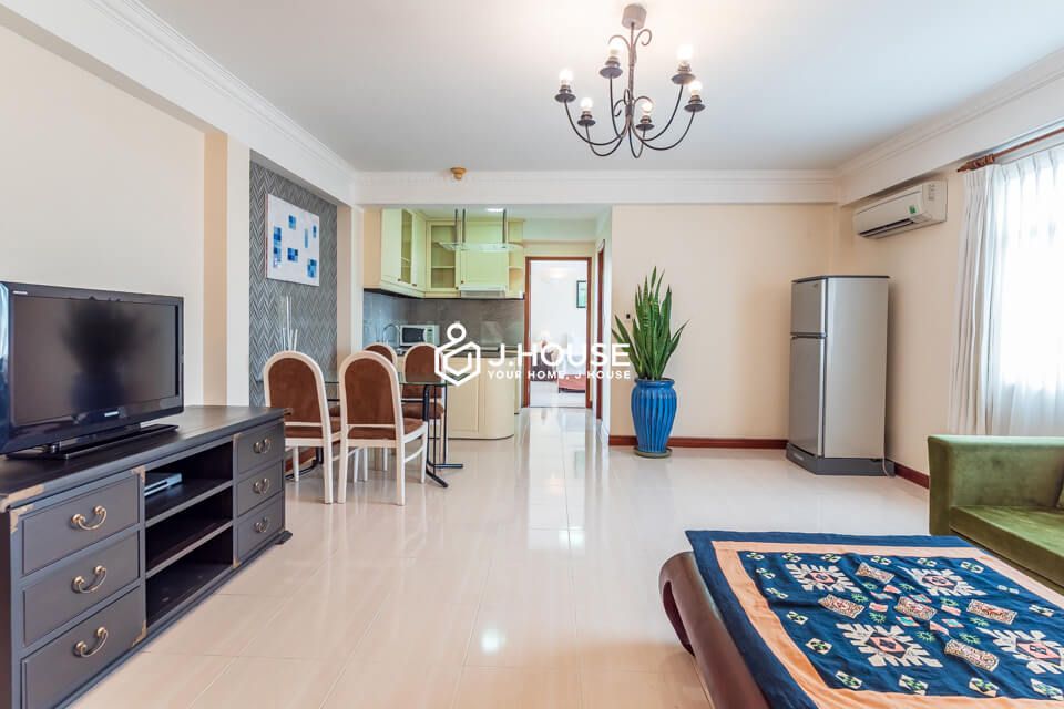Apartment for rent with balcony and pool in Phu Nhuan District
