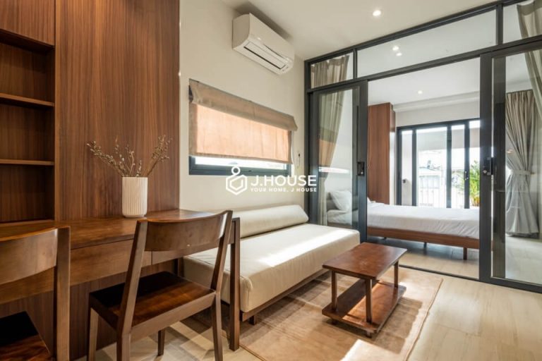 Modern serviced apartment with large balcony in Phu Nhuan District, HCMC