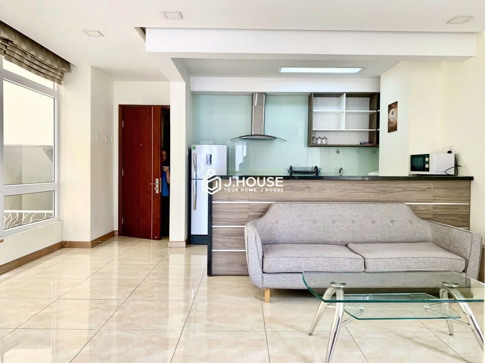 Comfortable serviced apartment with long balcony on Quoc Huong street, Thao Dien ward, District 2