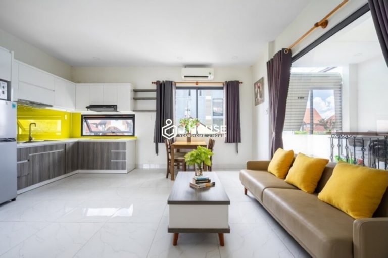 Bright and spacious serviced apartment in a villa in Thao Dien, District 2, HCMC