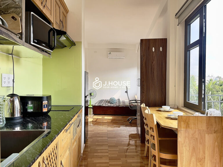 Studio apartment for rent with balcony and washer in Thao Dien, District 2