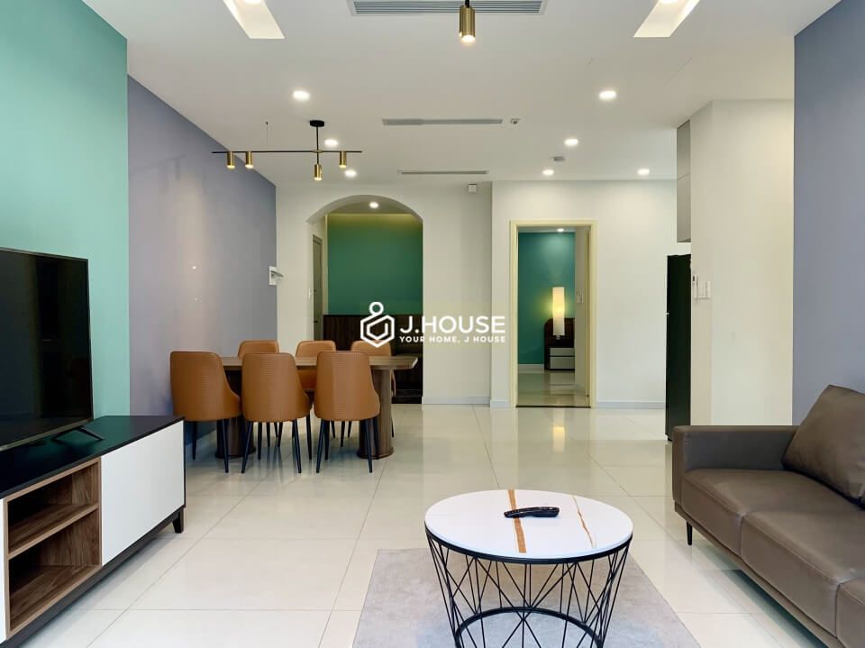 Morden 2 bedroom apartment has a rooftop pool, gym and sauna in Thao Dien, District 2, HCMC-3