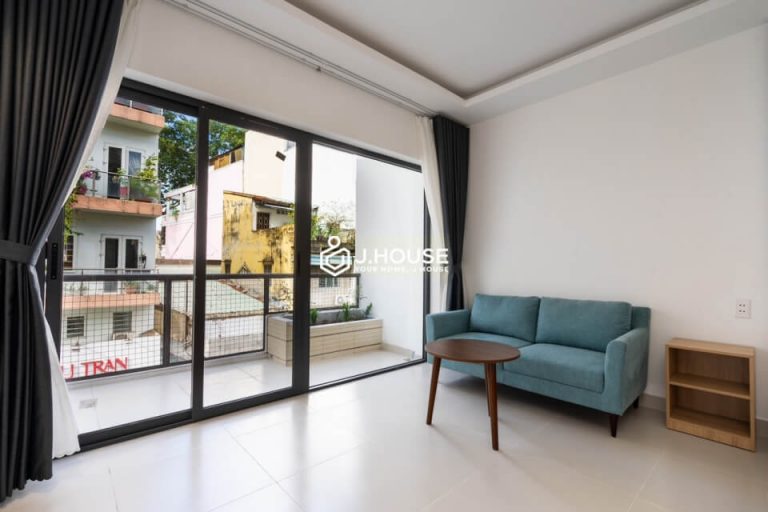 Modern serviced apartment with balcony near Tan Dinh market, District 1, HCMC
