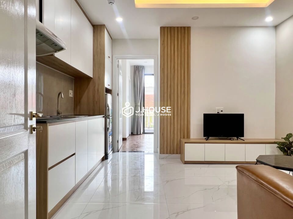 Modern fully furnished apartment has a balcony on Nguyen Van Huong Street, District 2, HCMC