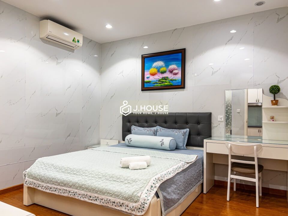 Fully furnished 2-bedroom apartment for rent near Metro station, District 1, HCMC