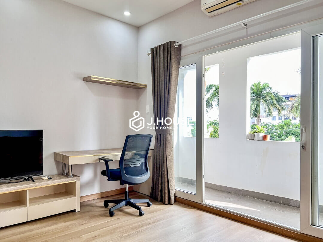Bright studio apartment for rent with balcony in Thao Dien, District 2