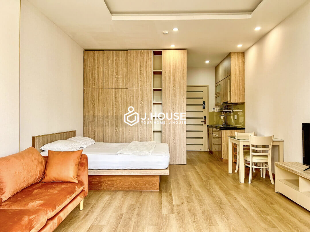 Bright studio apartment for rent with balcony in Thao Dien, District 2