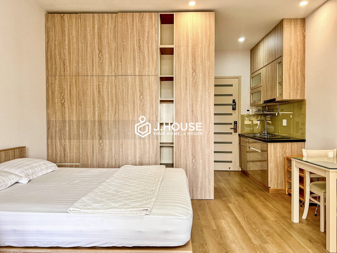 Bright studio apartment for rent with balcony in Thao Dien, District 2
