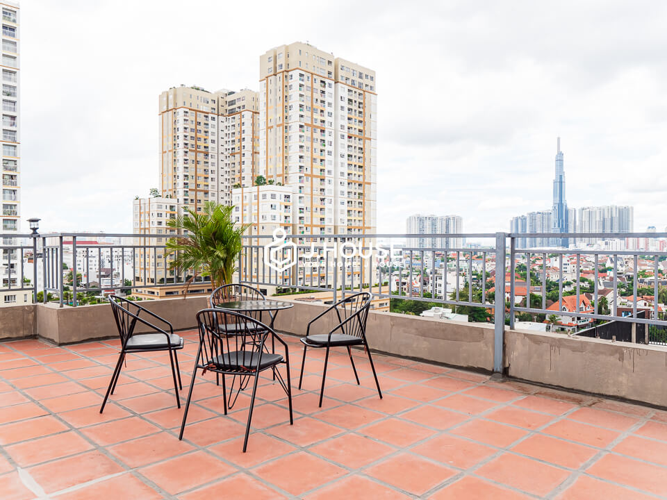 rooftop at sunny apartment