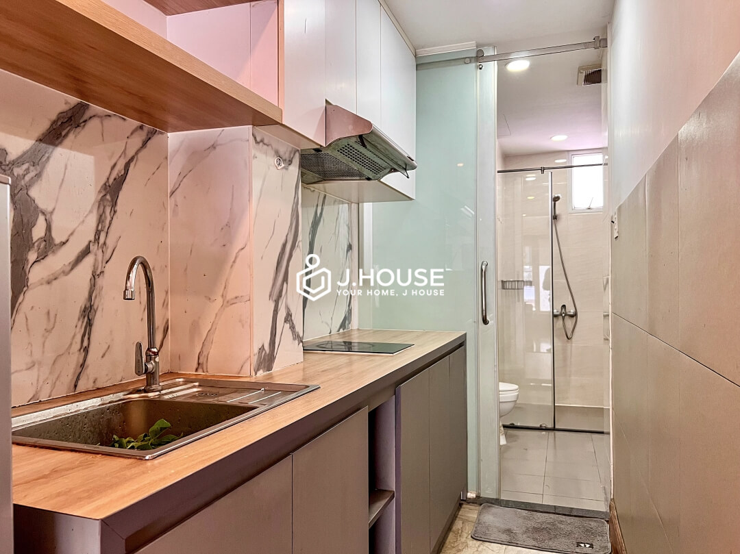 Fully furnished studio apartment for rent at Ton Apartment, District 1, HCMC