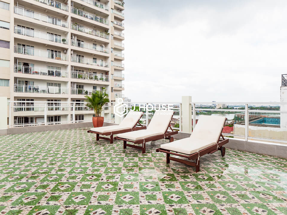 rooftop at sunny apartment