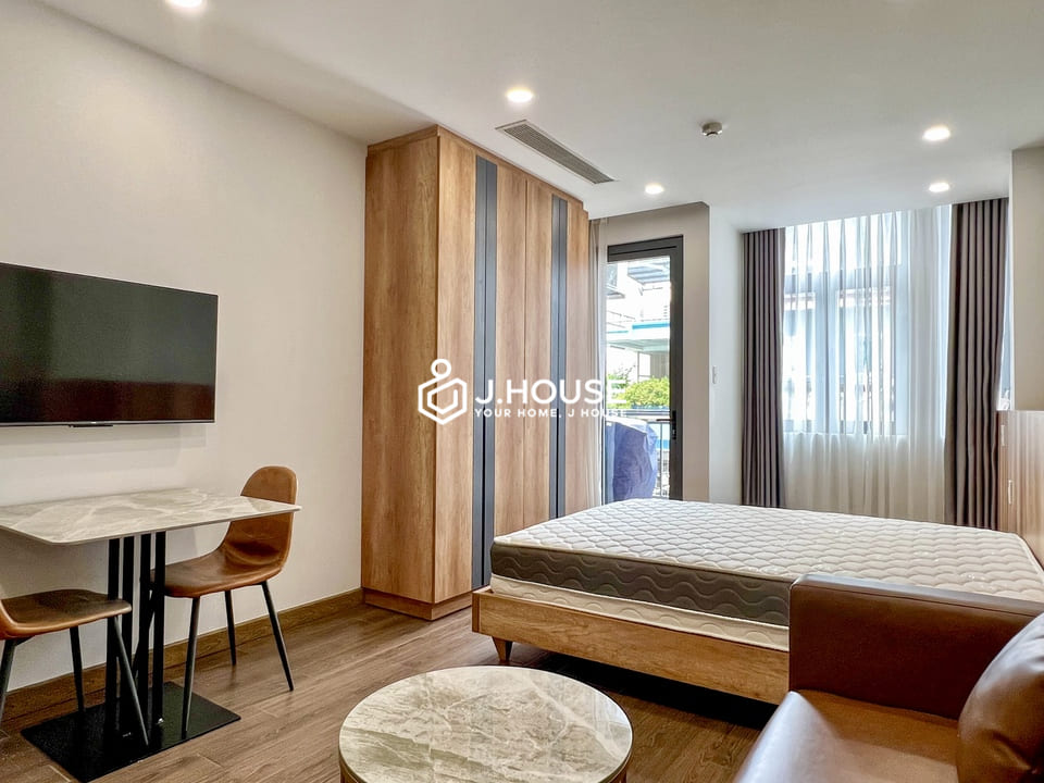 Bright studio apartment for rent at Phu My Apartment, Binh Thanh District