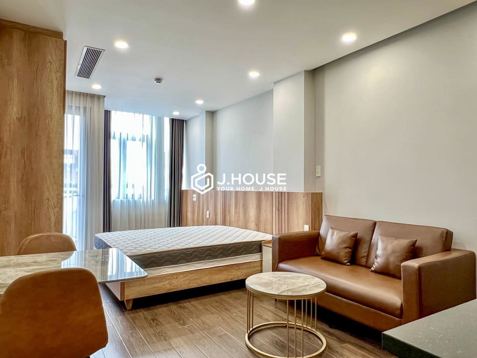 Bright studio apartment for rent at Phu My Apartment, Binh Thanh District