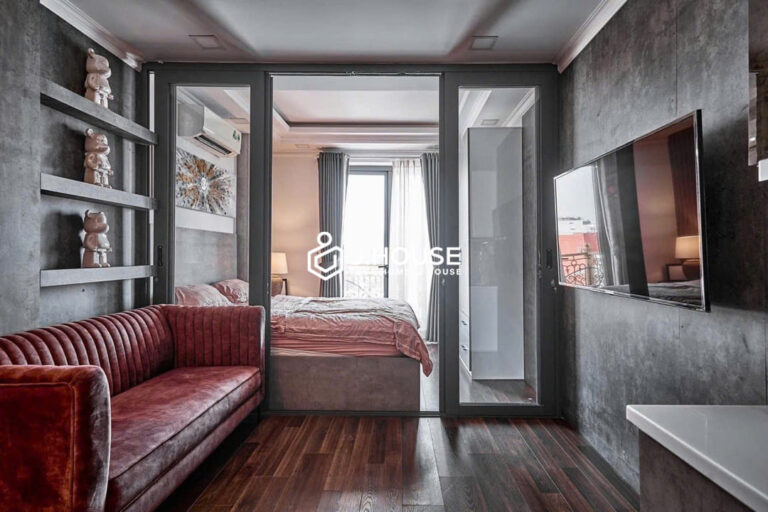 Modern 1br apartment with balcony at Lux Serviced Apartment, Tan Binh District