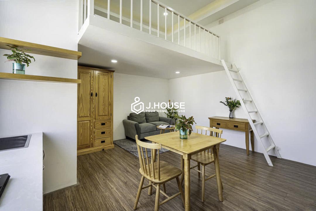 Cozy Duplex Apartment with Wooden Interior for Rent in Phu Nhuan-0