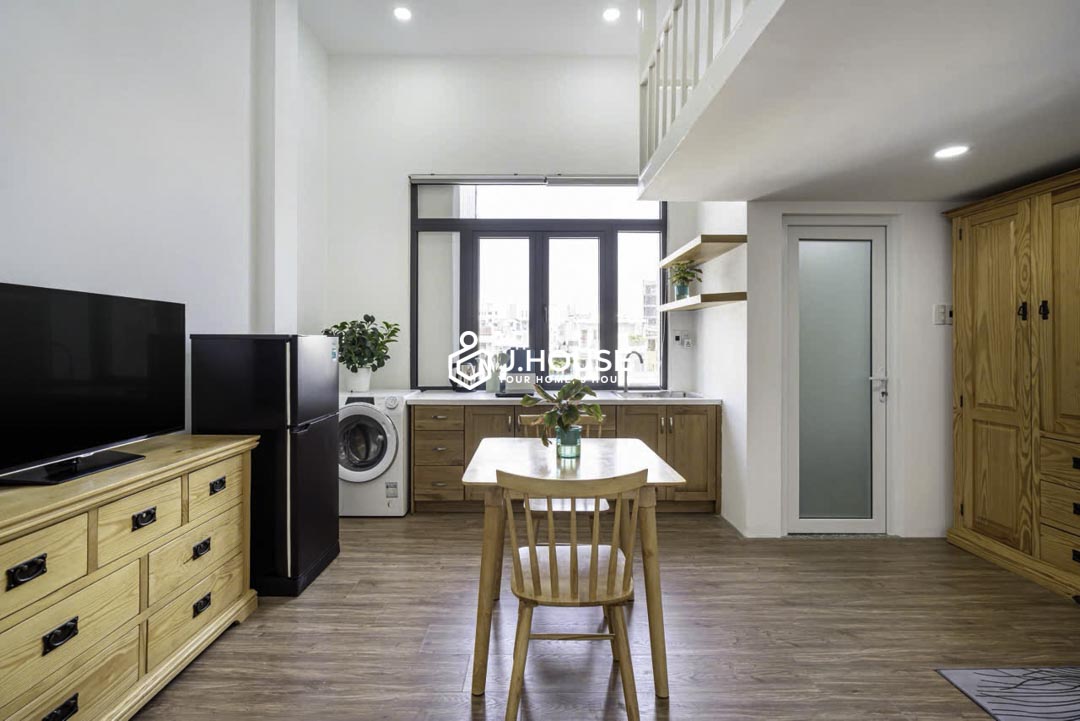 Cozy Duplex Apartment with Wooden Interior for Rent in Phu Nhuan-1