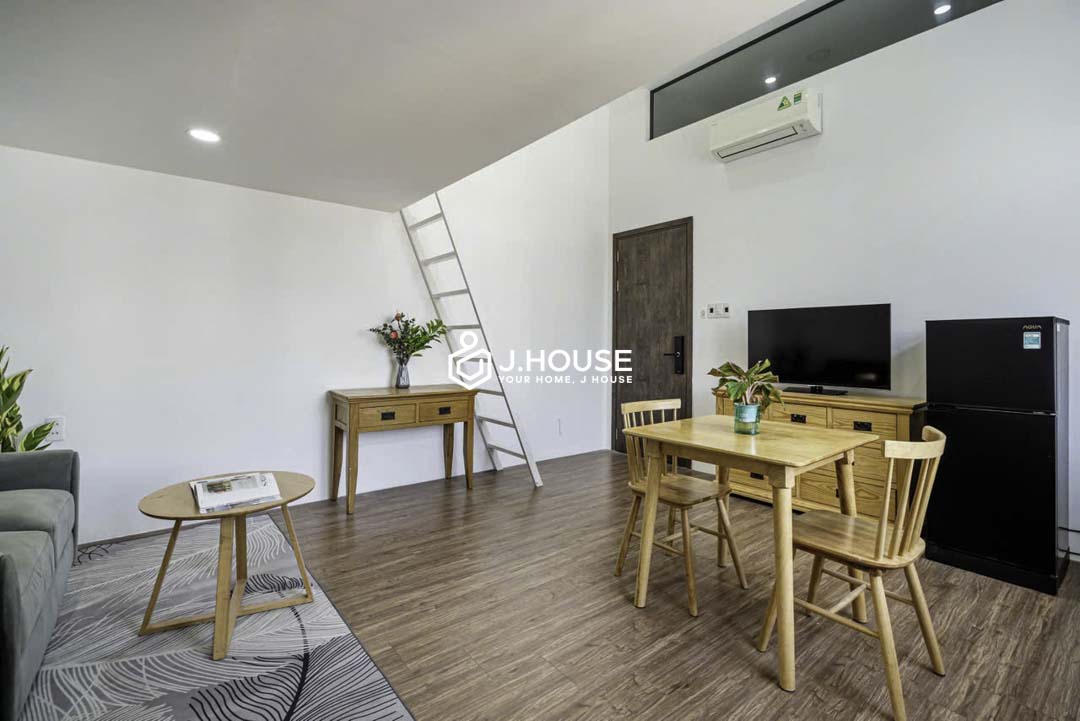 Cozy Duplex Apartment with Wooden Interior for Rent in Phu Nhuan-2