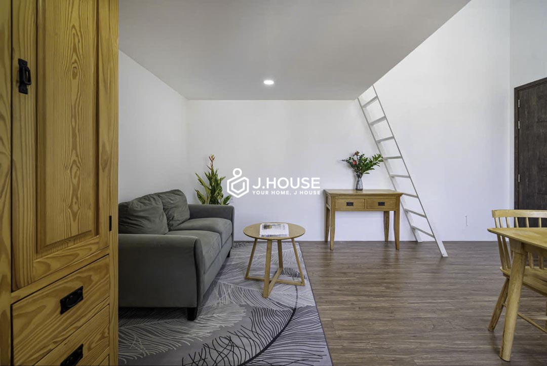 Cozy Duplex Apartment with Wooden Interior for Rent in Phu Nhuan-3