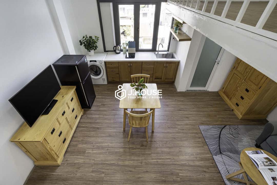 Cozy Duplex Apartment with Wooden Interior for Rent in Phu Nhuan-6