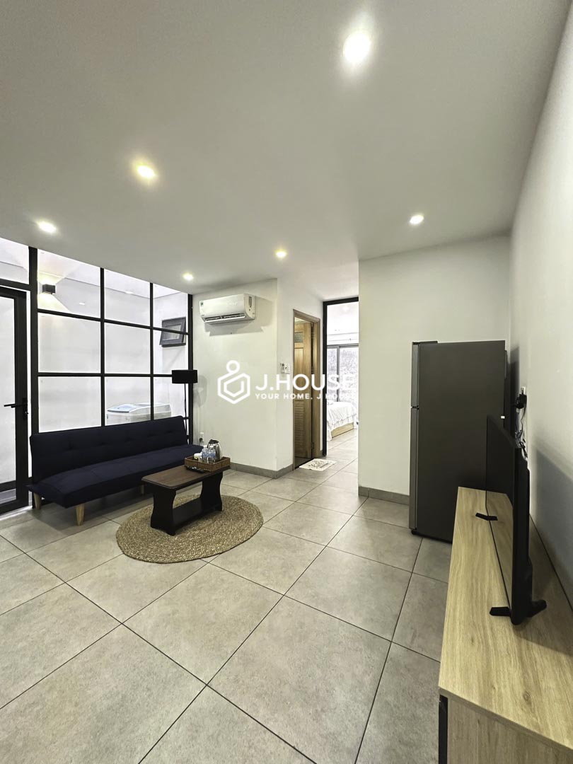 Sunny 1-Bedroom Apartment with Private Skylight Yard in An Phu-0