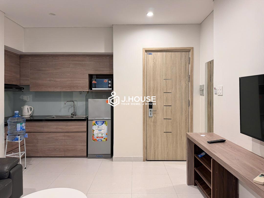 Fully furnished kitchen space in District 1 serviced apartment