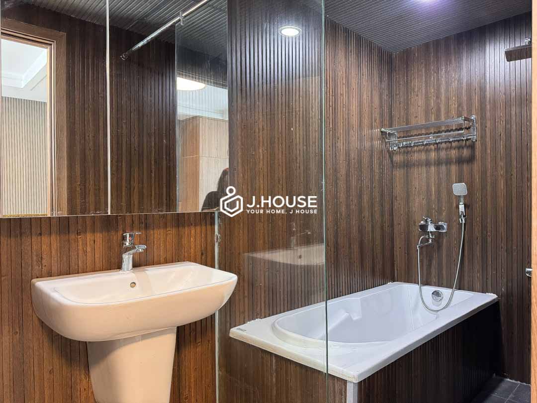 Luxury deep soaking bathtub in brand new studio apartment District 2